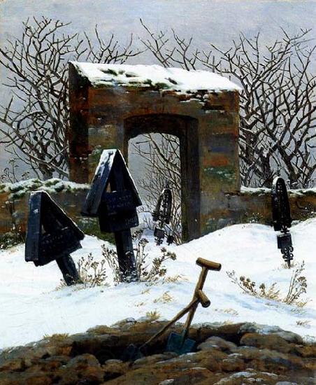 Caspar David Friedrich Graveyard under Snow